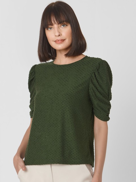 

Vero Moda Women Green Solid Top