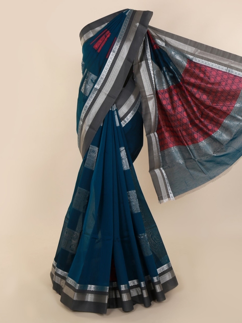

Pothys Blue Woven Design Silk Cotton Saree