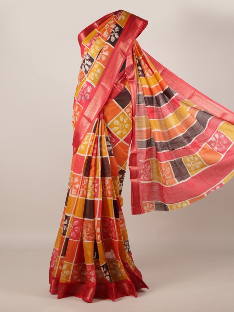 

Pothys Multicoloured Floral Print Saree, Multi