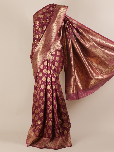 

Pothys Maroon Woven Design Jute Silk Saree