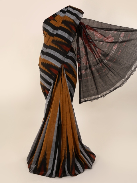 

Pothys Yellow & Black Pure Cotton Printed Saree