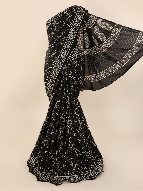 

Pothys Black Printed Pure Cotton Saree
