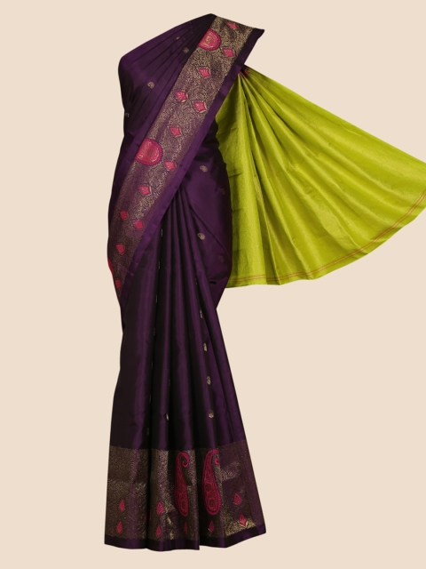 

Pothys Violet & Green Pure Silk Woven Design Saree