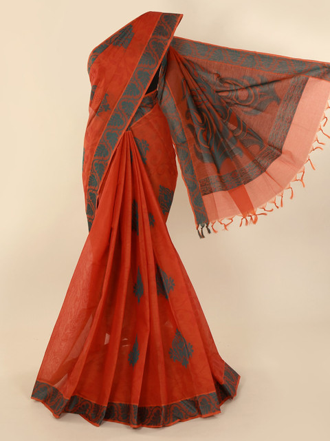 

Pothys Rust Pure Cotton Woven Design Saree