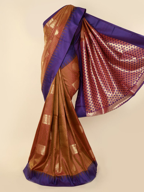 

Pothys Mustard Brown Woven Design Art Silk Saree
