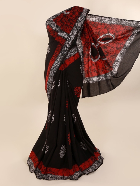 

Pothys Red & Black Pure Cotton Printed Saree