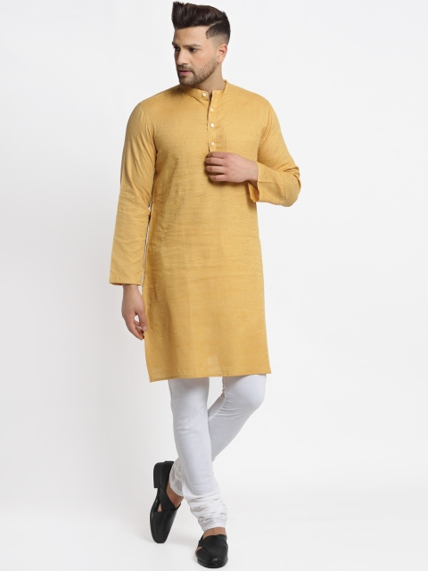 

NEUDIS Men Beige Solid Straight Kurta