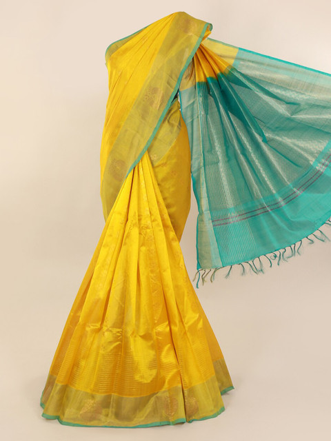 

Pothys Yellow Solid Silk Cotton Saree