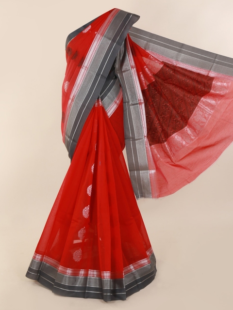 

Pothys Red Woven Design Silk Cotton Saree