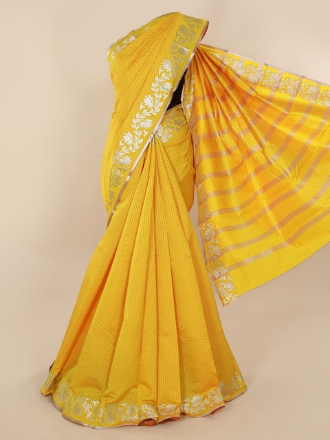 

Pothys Yellow Solid Art Silk Saree