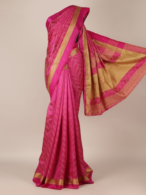 

Pothys Pink Woven Design Jute Silk Saree