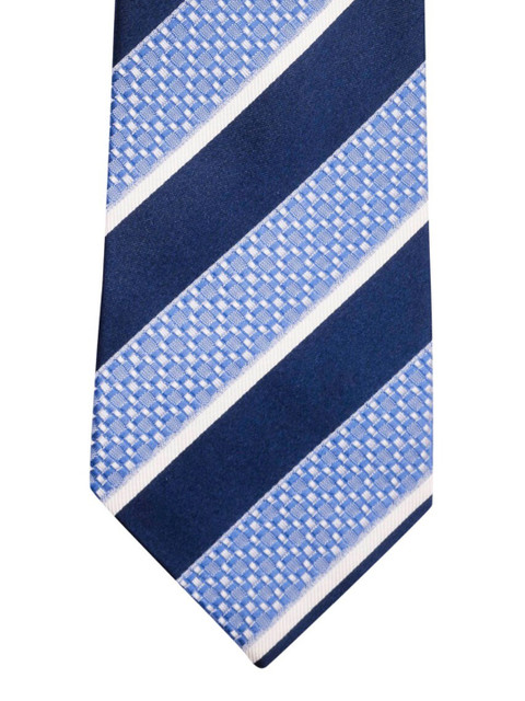 

The Tie Hub Blue & White Woven Design Broad Tie
