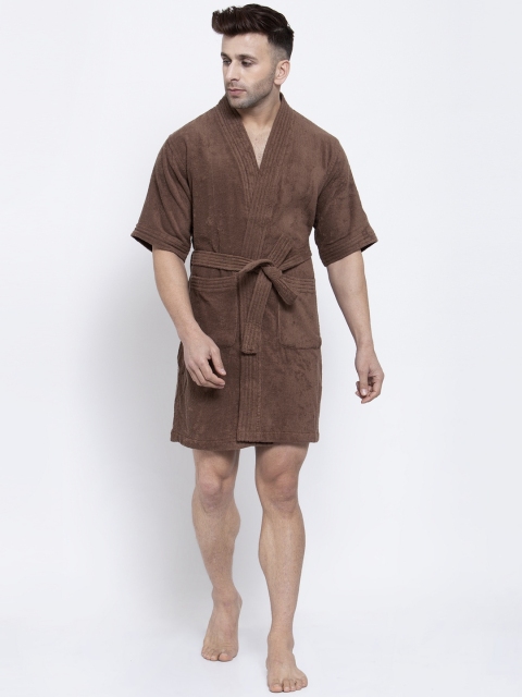 

Trident Men Brown Solid 300 GSM Bath Robe