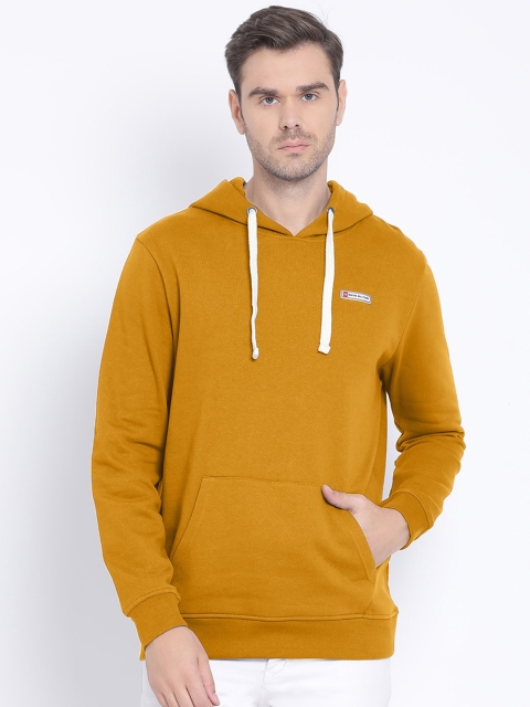 

SWISS MILITARY Men Yellow Solid Hooded Sweatshirt