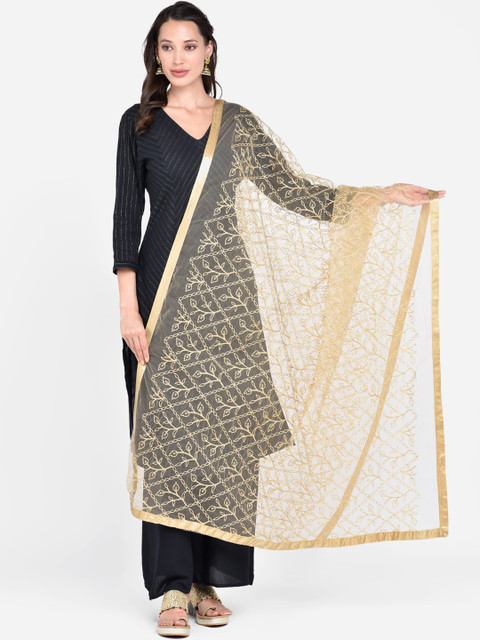 

Dupatta Bazaar Gold-Toned Embroidered Dupatta