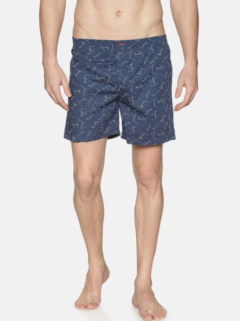 

IVOC Men Navy Blue & White Printed Boxers IOMBS02SC03L36-300