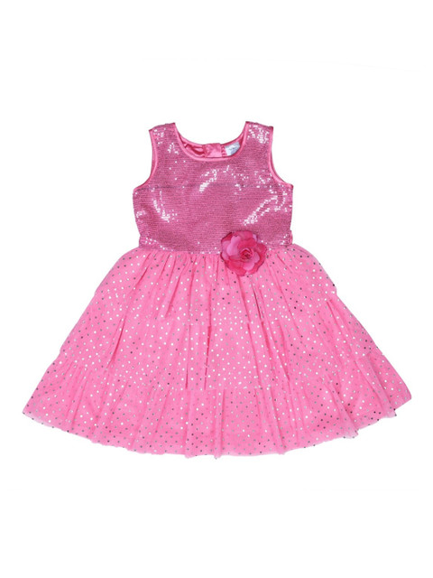 

Doodle Girls Pink Embellished Fit and Flare Dress