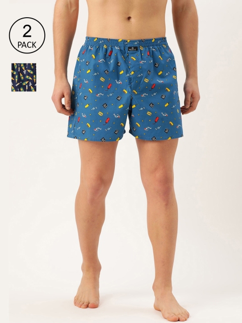 

Hancock Men Pack Of 2 Printed Boxers 26011/26012, Teal