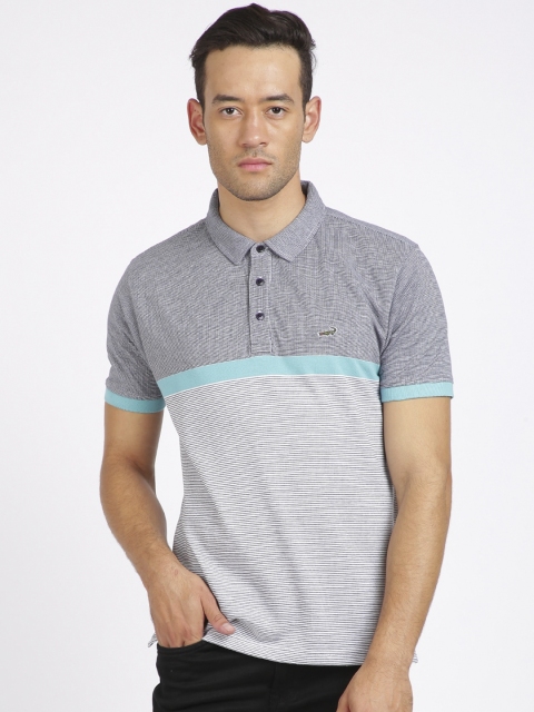 

Crocodile Men Blue Solid Polo Collar T-shirt