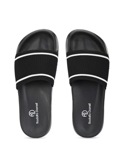 

Rodolfo Darrell Men Black & White Striped Knitted Sliders