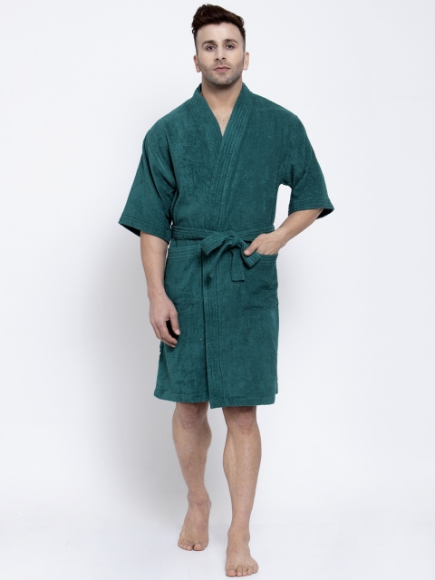 

Trident Men Green Solid 300 GSM Bath Robe