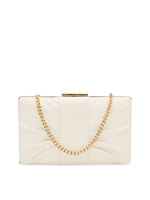 

Vdesi White Textured Clutch