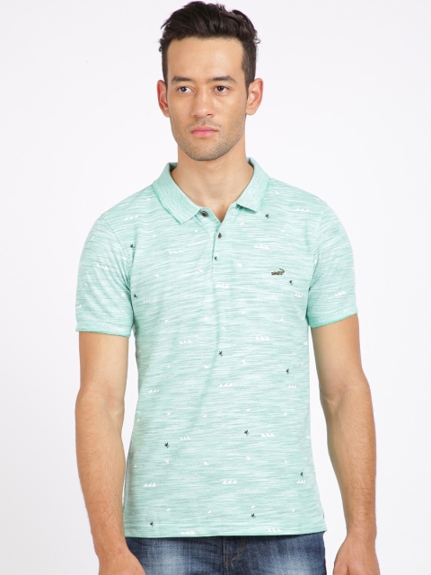 

Crocodile Men Green Printed Polo Collar T-shirt