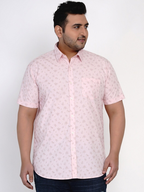 

John Pride Men Pink Regular Fit Printed Casual Shirt