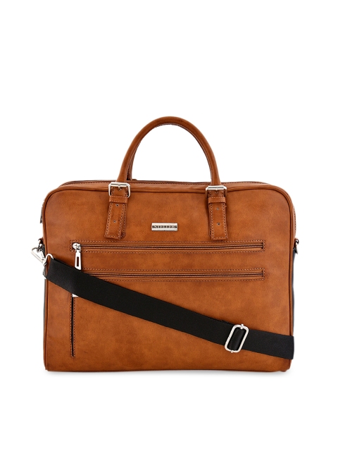 

STELLER Unisex Tan Brown Solid 17 Inch Laptop Bag