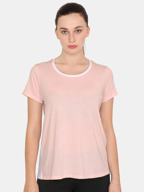 

Zelocity Women Pink Solid Round Neck T-shirt