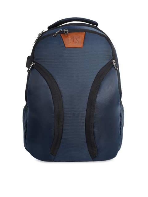 

Fly Fashion Unisex Navy Blue Solid Casual Laptop Backpack