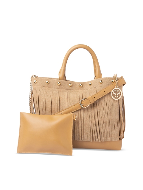 

Sole To Soul Khaki Brown Solid Handheld Bag