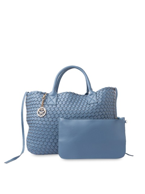 

Sole To Soul Turquoise Blue Textured Tote Bag