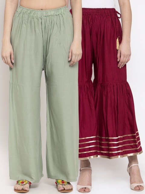 

TAG 7 Women Green Hem Design, Maroon