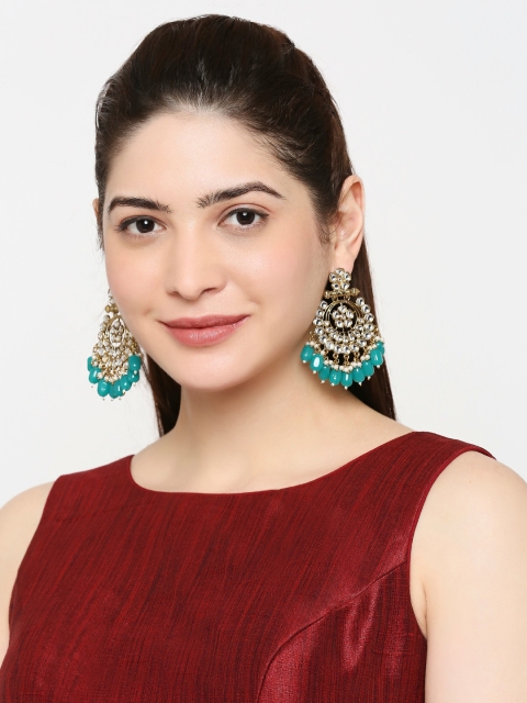 

Mahi Green & Gold-Plated Classic Chandbalis