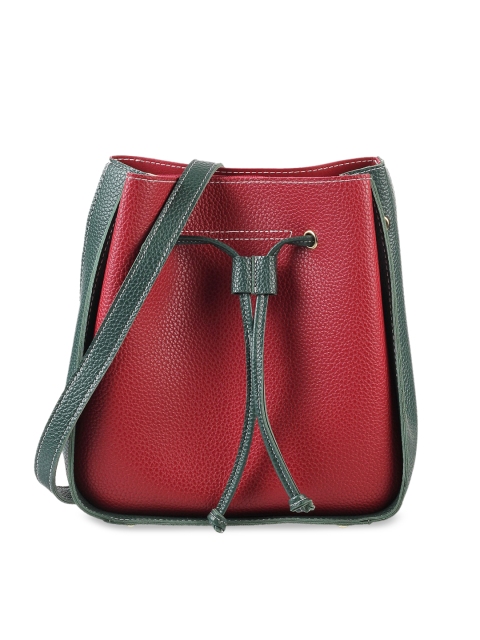 

WALKWAY Red & Green Colourblocked Sling Bag