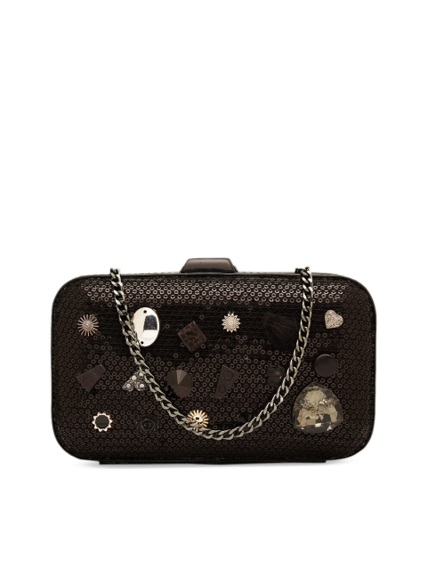 

Vdesi Black Embellished Box Clutches