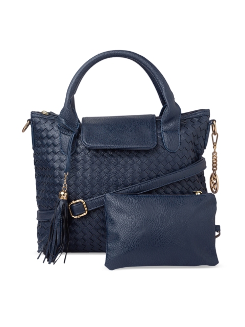 

Sole To Soul Navy Blue Textured Handheld Bag