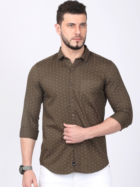 

FOGA Men Brown Regular Fit Printed Casual Shirt