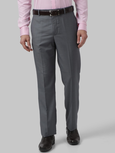 

Park Avenue Men Grey Regular Fit Solid Formal Trousers