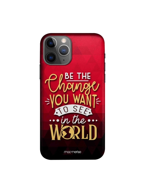 

macmerise Unisex Red & Black Be The Change Printed iPhone 11 Pro Max Back Cover