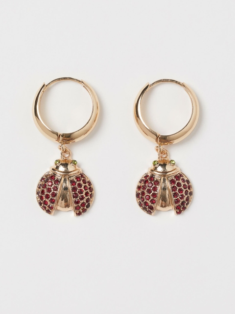 

H&M Women Gold Toned Ladybird Earrings