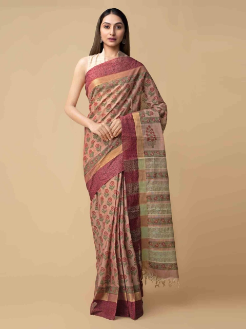

Unnati Silks Red Woven Design Mangalagiri Saree