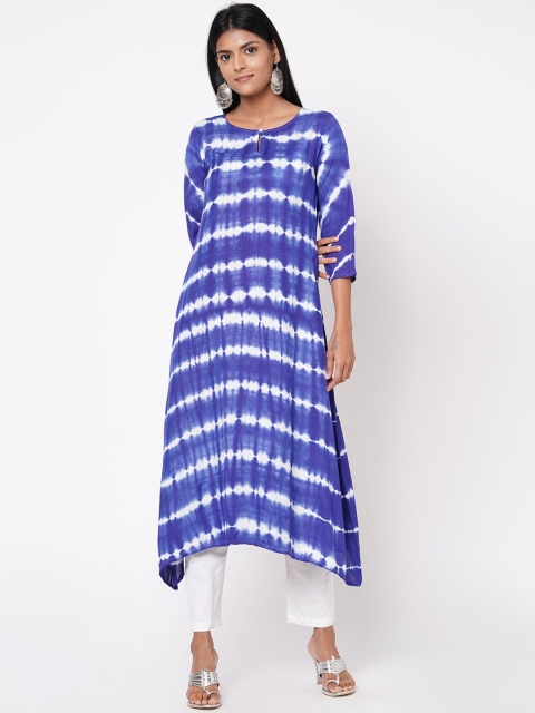 

FASHOR Women Blue Dyed A-Line Kurta