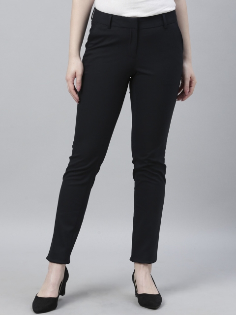 

Park Avenue Woman Women Navy Blue Regular Fit Solid Formal Trousers