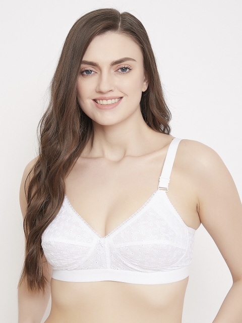 

Klassik Women White Self Design Non-Wired Non-Padded Everyday Bra KLWHTCF2