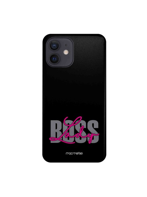 

macmerise Black & Pink Boss Lady Bold iPhone 12 Back Case