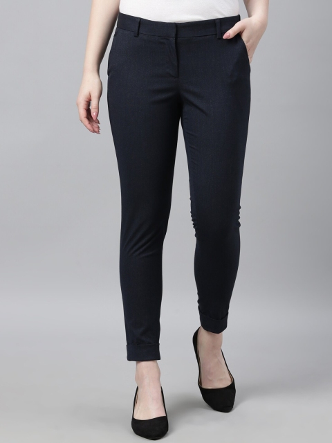 

Park Avenue Women Navy Blue Skinny Fit Solid Formal Trousers