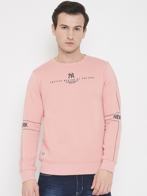 

QUBIC Men Pink Printed Sweatshirt