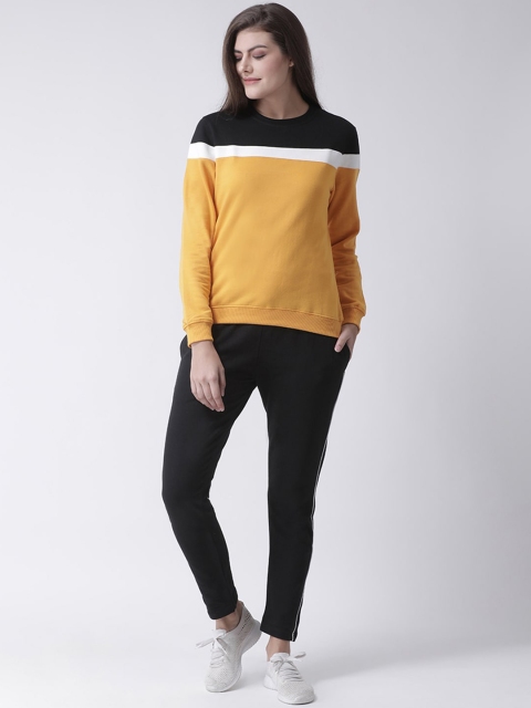 

Club York Women Black & Yellow Colourblocked Tracksuit